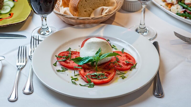 Fresh mozzarella and tomatoes appetizer